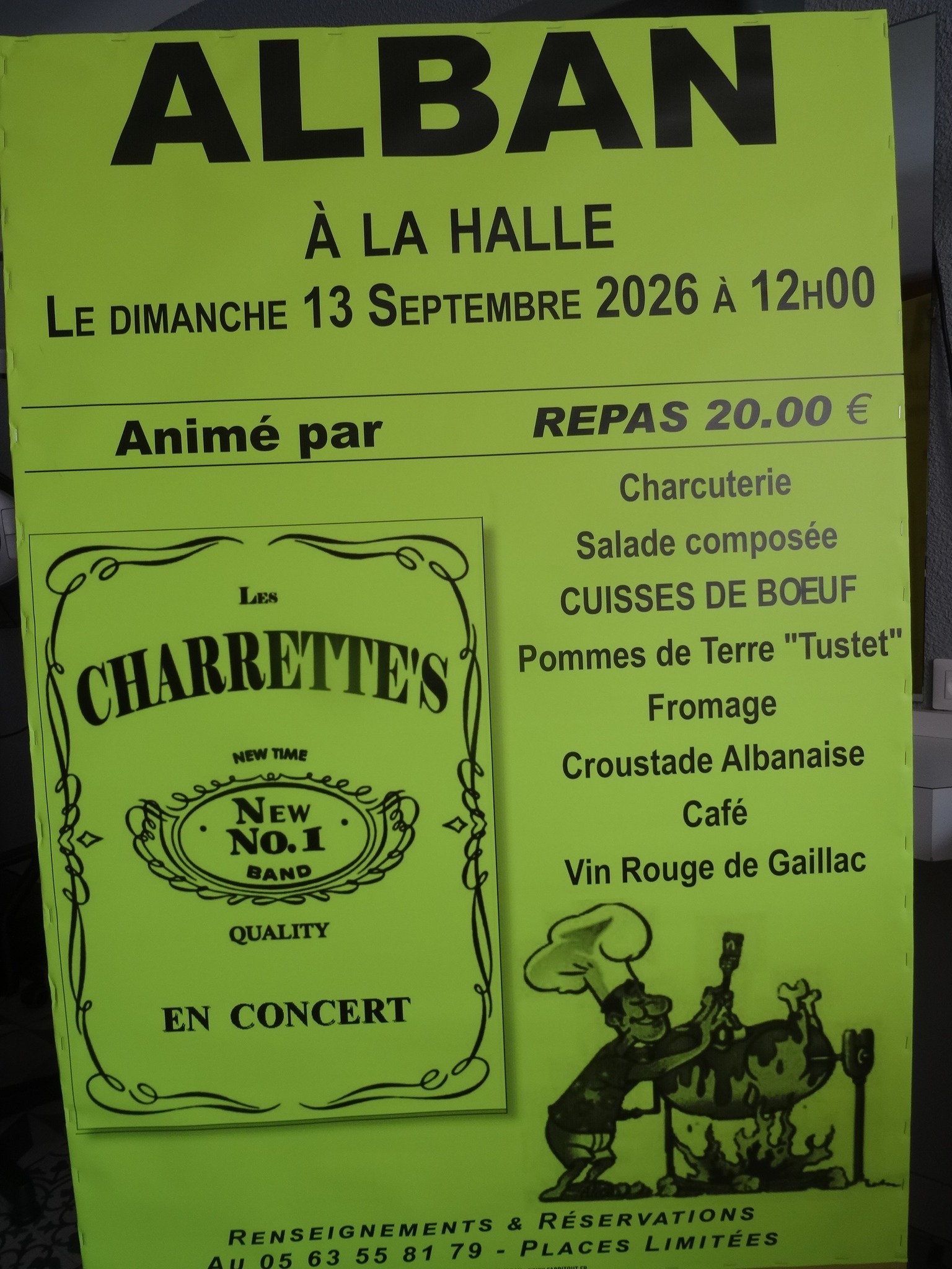 Repas cuisses de bœuf à la broche, à Alban