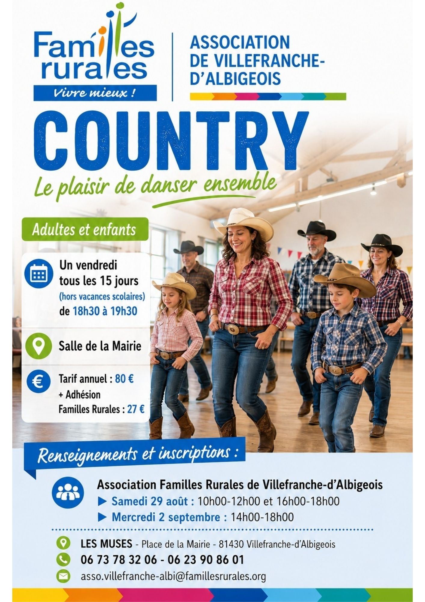 Country : renseignements et inscriptions auprès de Familles Rurales à Villefranche-d'Albigeois