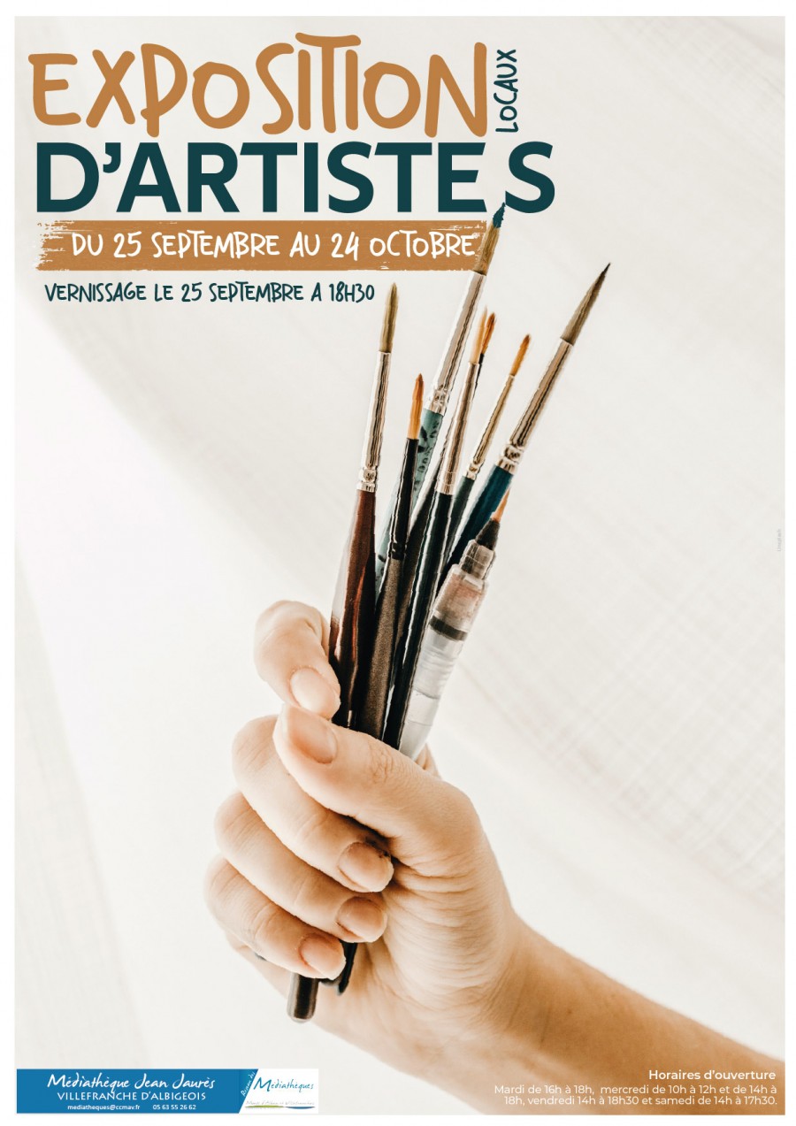 Exposition d'artistes locaux à la médiathèque