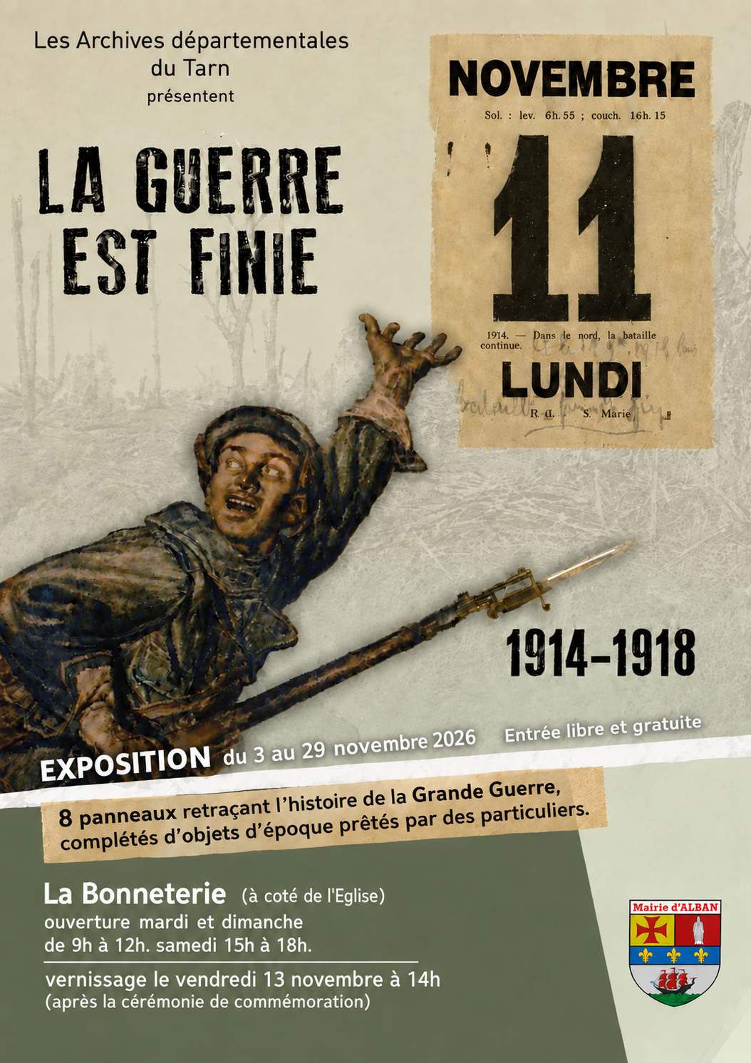Exposition "La Guerre est finie" à Alban