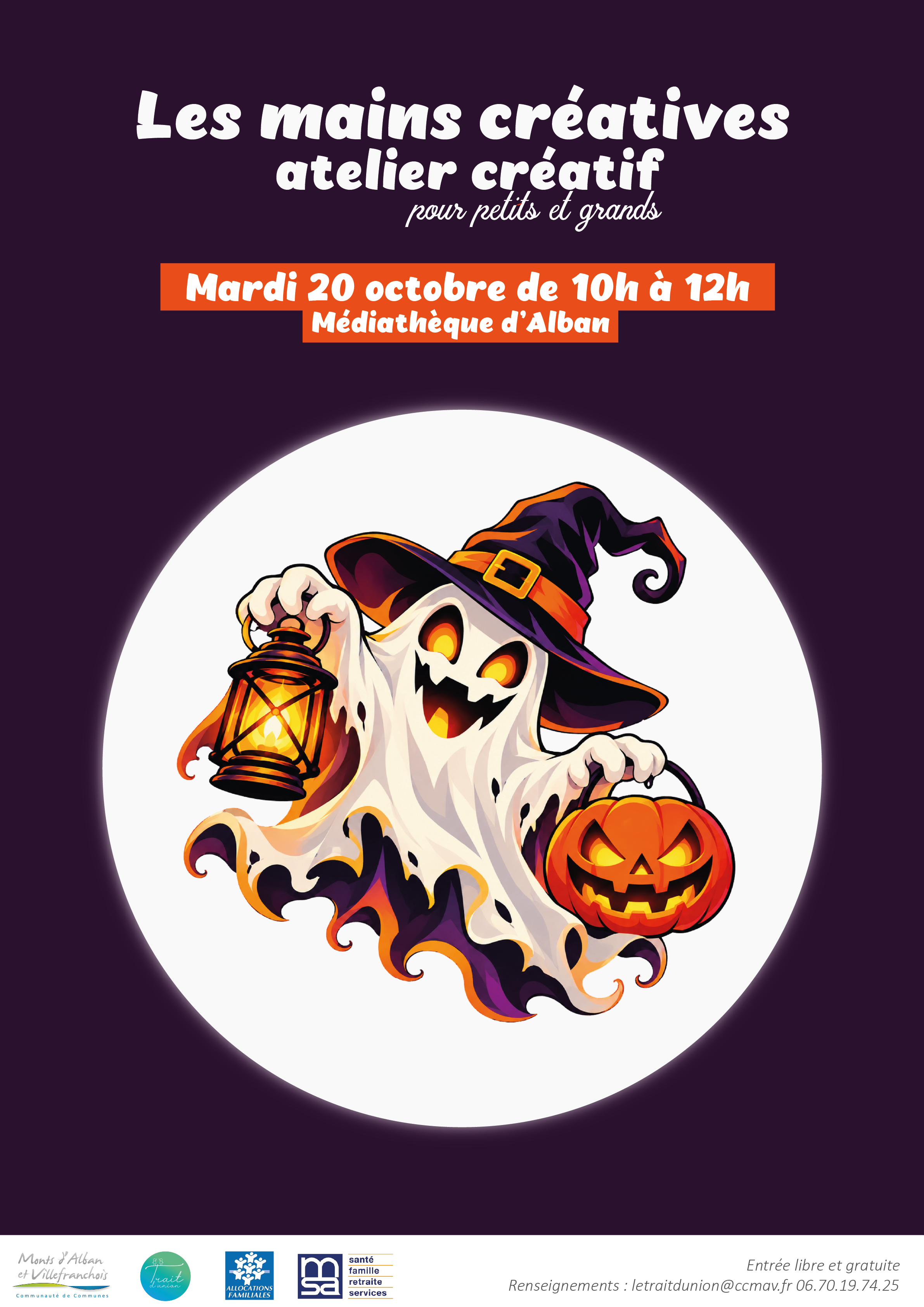 Les Mains Créatives : un atelier spécial Halloween à la médiathèque d’Alban